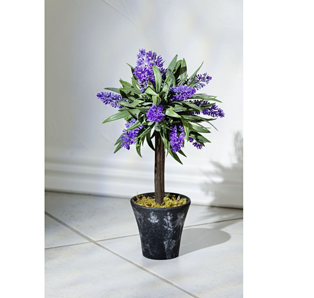 Deko Lavendel im Topf, Kunstpflanze 28cm hoch, künstliche Blume Pflanze