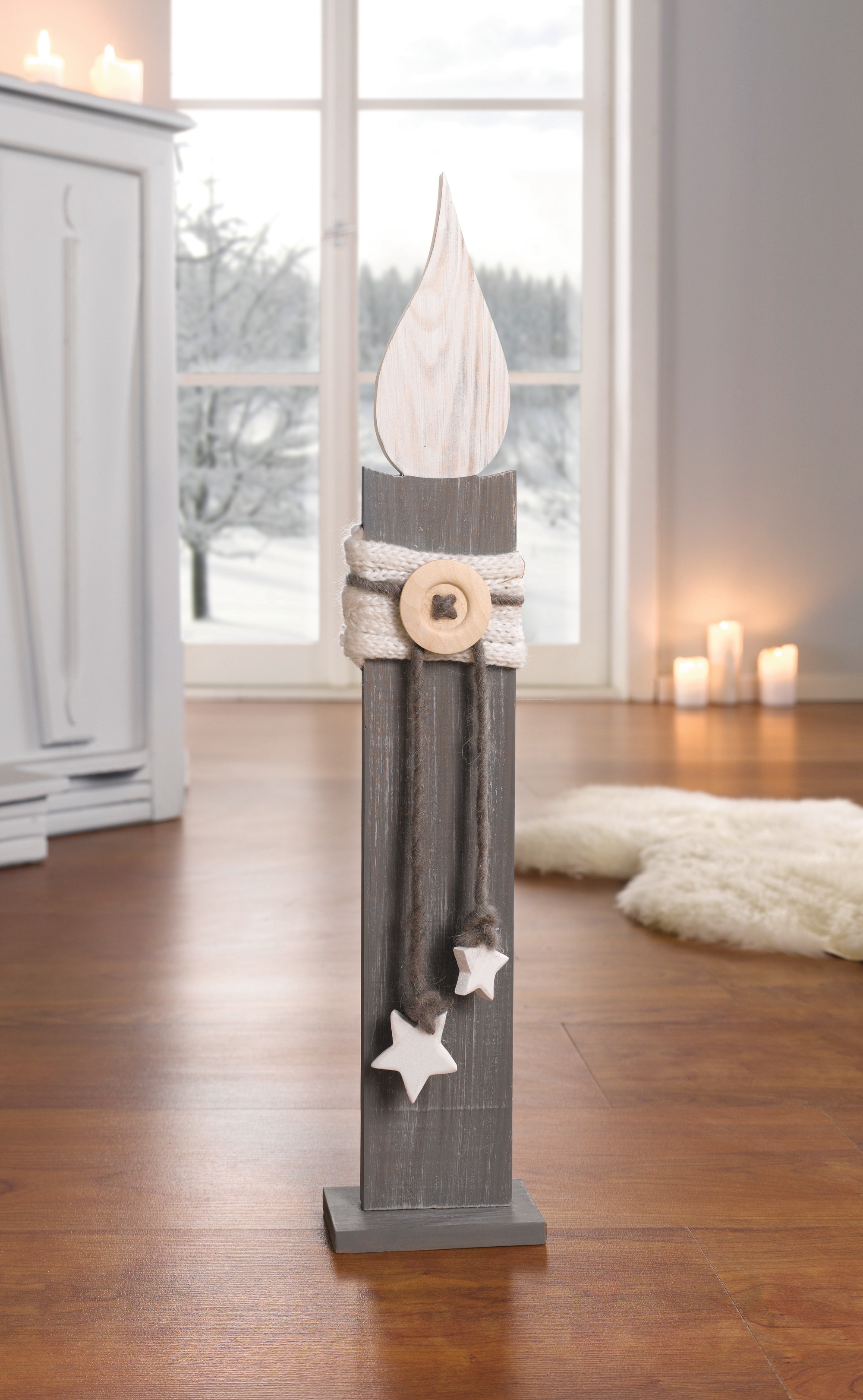 kerzen aus holz deko