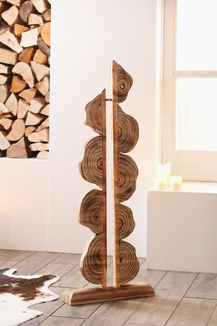 Deko Objekt "Artwork" aus Holz, 105 cm hoch, geflammt