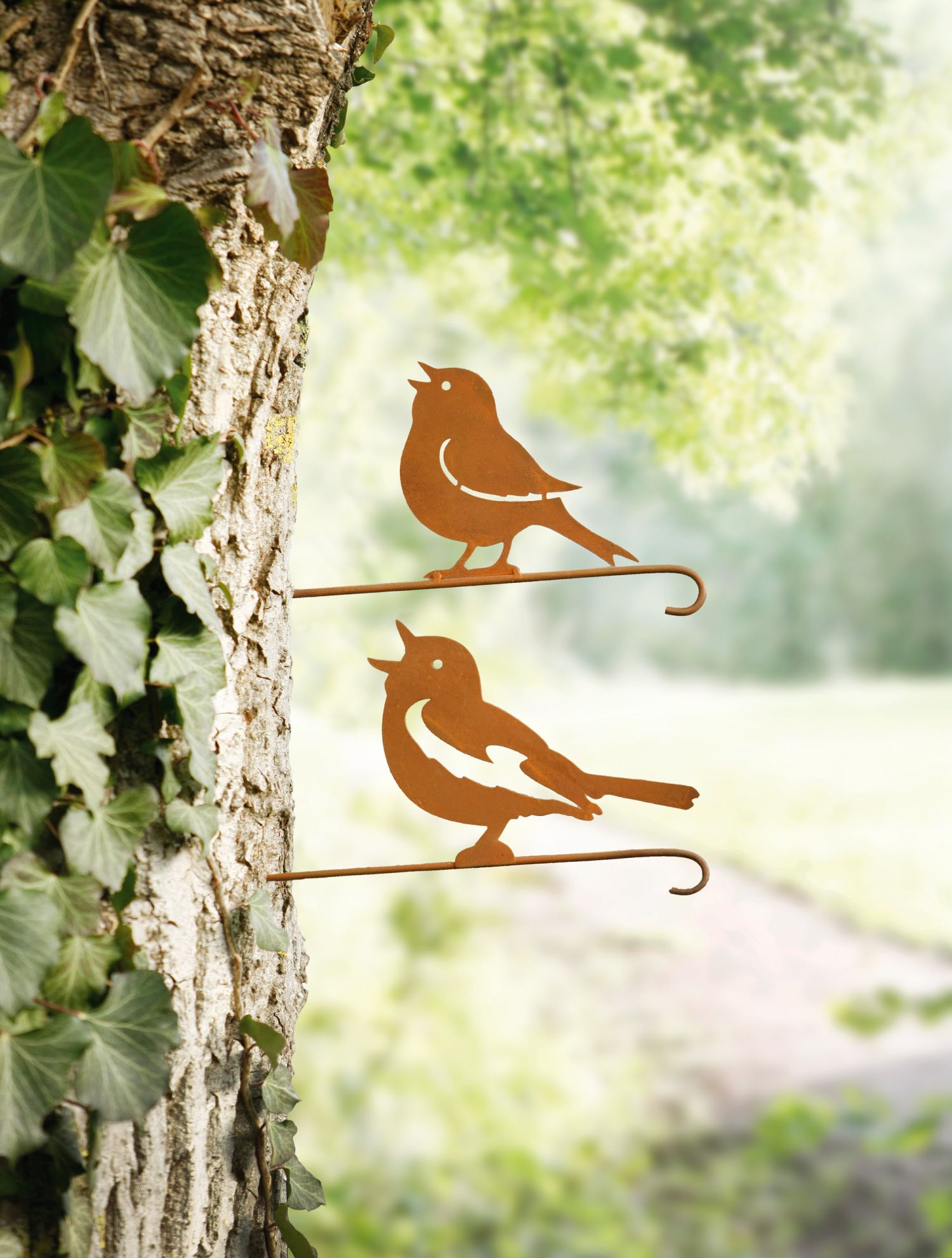 Garten Beet Sticker 2er Set Blumen Stecker aus Metall in Rost Optik Antik Look Garten Beet Sticker 2er Set Blumen Stecker aus Metall in Rost Optik Antik Look