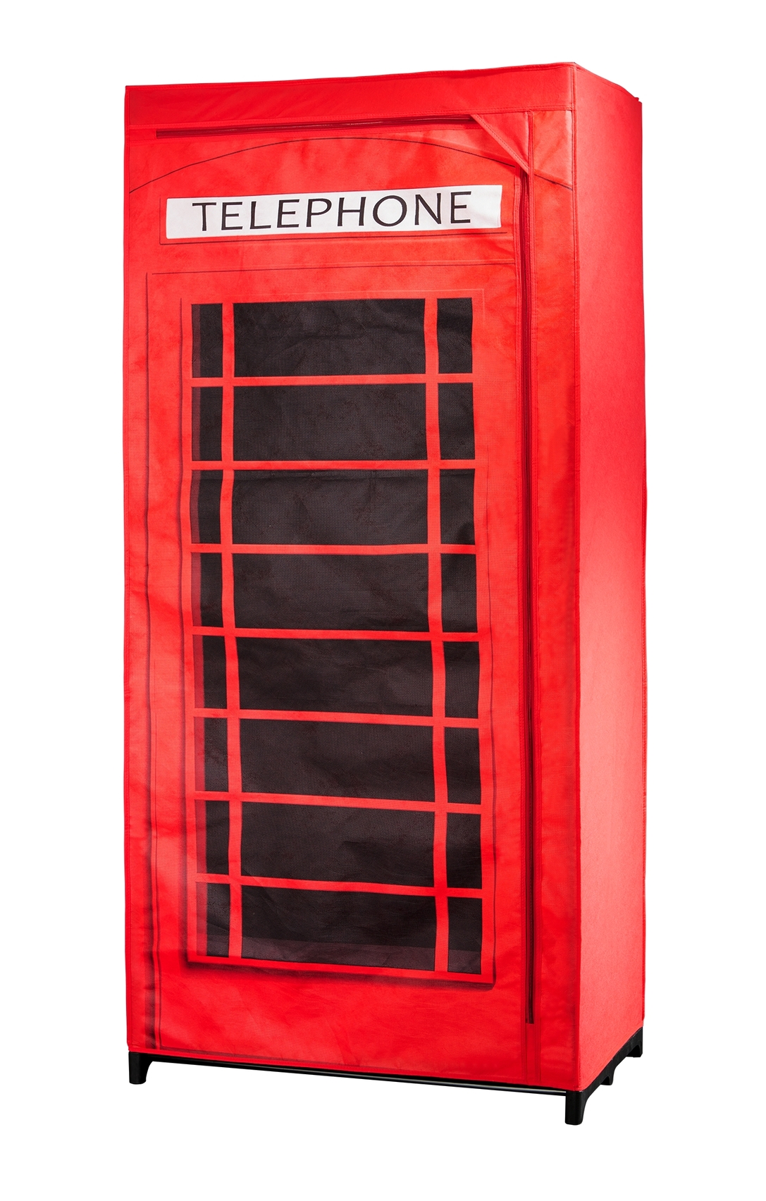 WENKO Kleiderschrank brit. "Telefonzelle" rot, Stoff Textil Camping