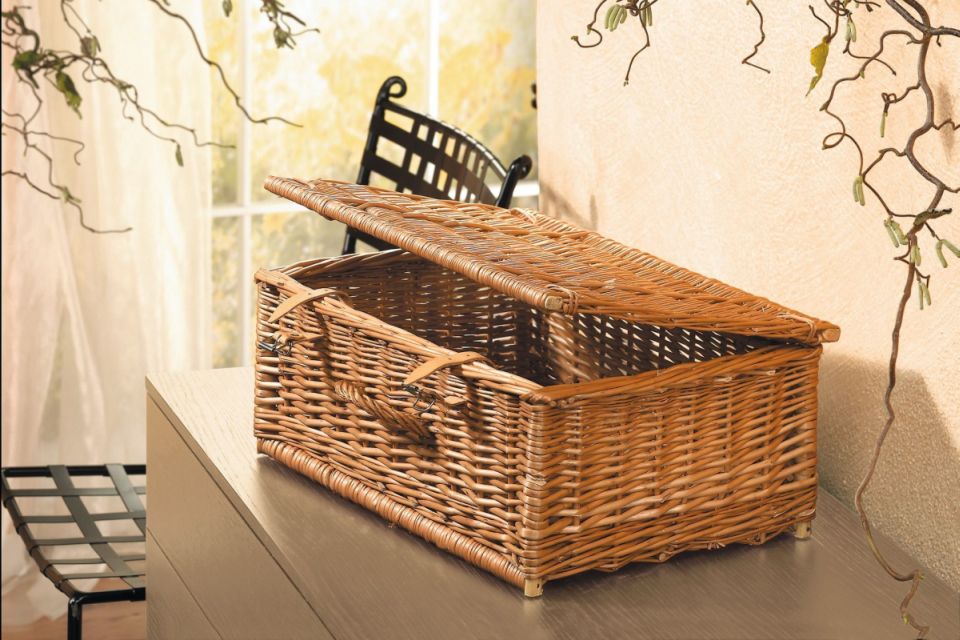 KOFFER aus WEIDE geflochten NEU WEIDENKOFFER AUFBEWAHRUNGSKORB KISTE