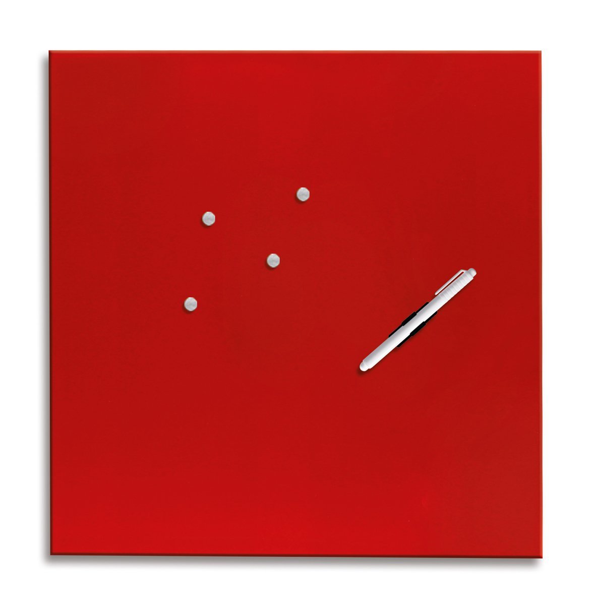 Glas Magnet Tafel Rot 50x50 Magnete Stift Memo Notitz Pinn Wand Board Ebay